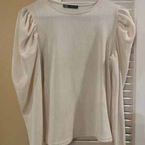 Zara Cream Long Sleeve Top